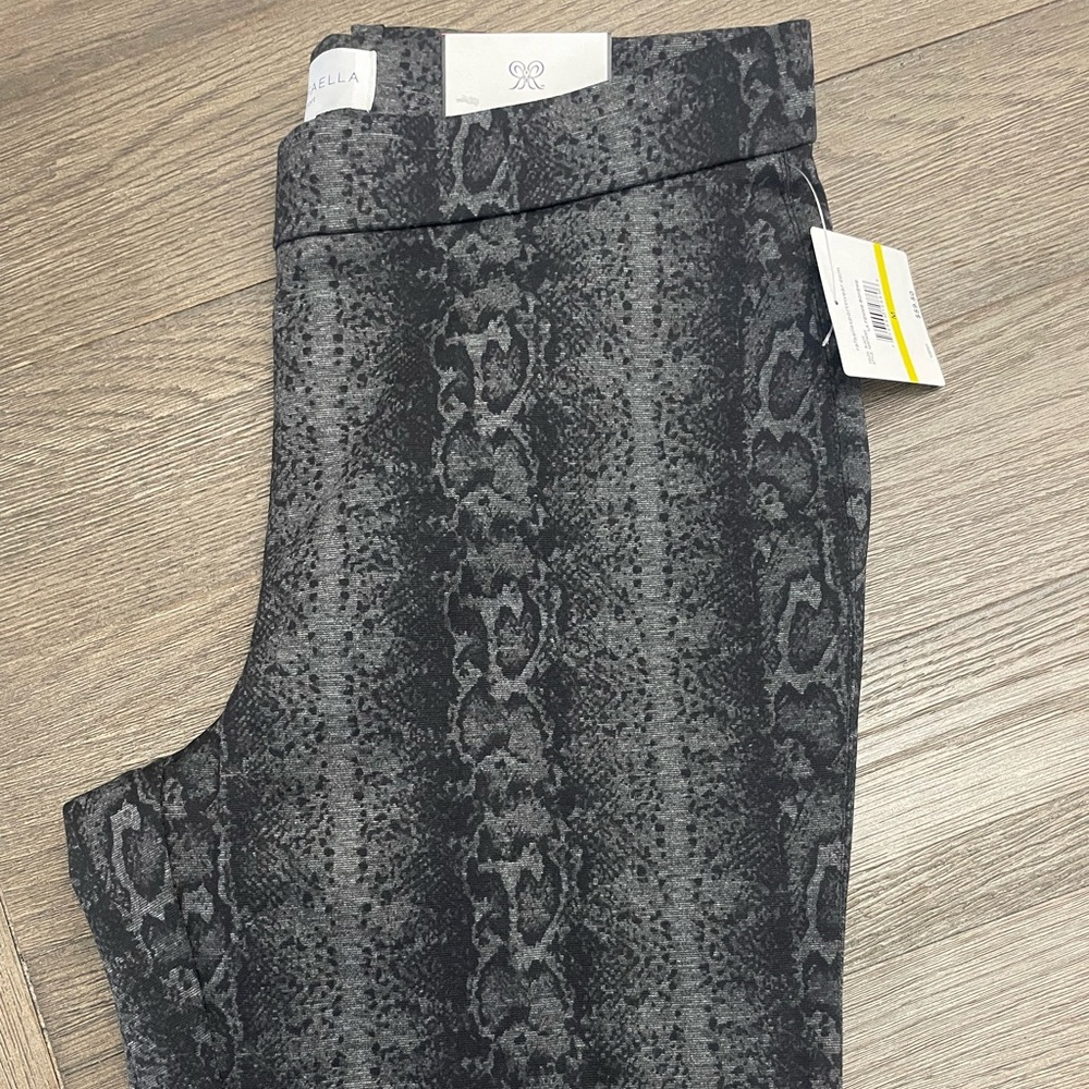 Gray Snake Print slim leg pants